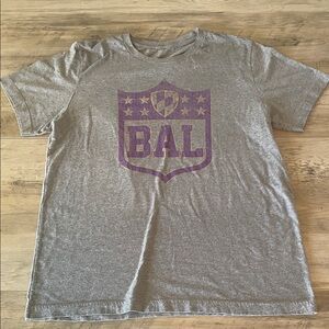 Baltimore Ravens Gray T-Shirt with Purple and Gold Logo
